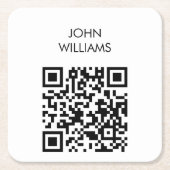 カスタマイズ可能な企業展示会QRコードを開く スクエアペーパーコースター (正面)