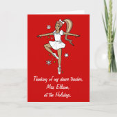 カスタマイズ可能な休日のダンスの先生のバレリーナの名前 シーズンカード (正面)