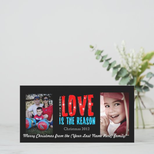 カスタマイズ可能な休日の写真の挨拶状 シーズンカード (スタンド正面)