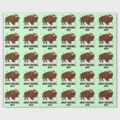 カスタマイズ可能な休日の名前のサンタの帽子のバイソン ラッピングペーパー (フラット)