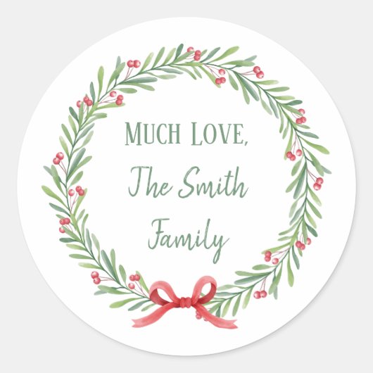 カスタマイズ可能な休日の手紙とギフトシール ラウンドシール (正面)