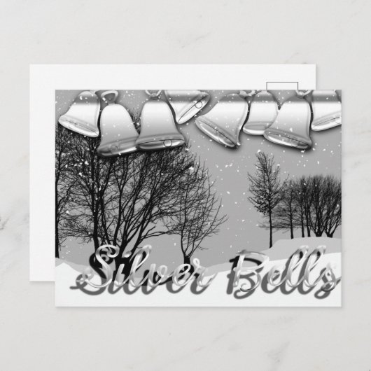 カスタマイズ可能な休日はがきシルバーベル シーズンポストカード (正面/裏面)
