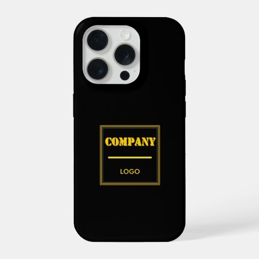 カスタマイズ可能な会社の黒のモダンなビジネスデザイン iPhoneケース (裏面)