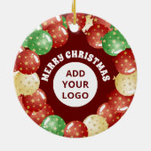 カスタマイズ可能な会社ロゴクリスマスバルーン赤 セラミックオーナメント (裏面)