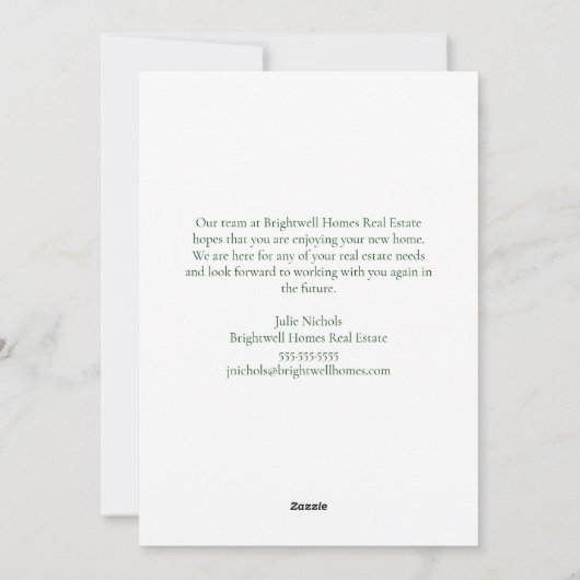 カスタマイズ可能な会社ロゴクリスマスリース赤 シーズンカード (裏面)