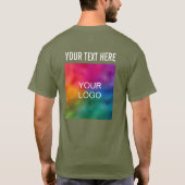 カスタマイズ可能な会社ロゴ名文字テンプレートメニュー Tシャツ (裏面)