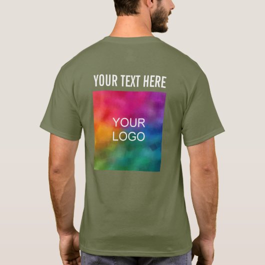 カスタマイズ可能な会社ロゴ名文字テンプレートメニュー Tシャツ (裏面)