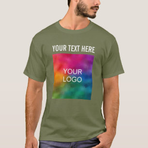 カスタマイズ可能な会社ロゴ名文字テンプレートメニュー Tシャツ