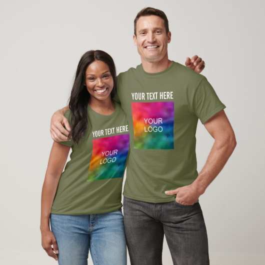 カスタマイズ可能な会社ロゴ名文字テンプレートメニュー Tシャツ (ユニセックス)