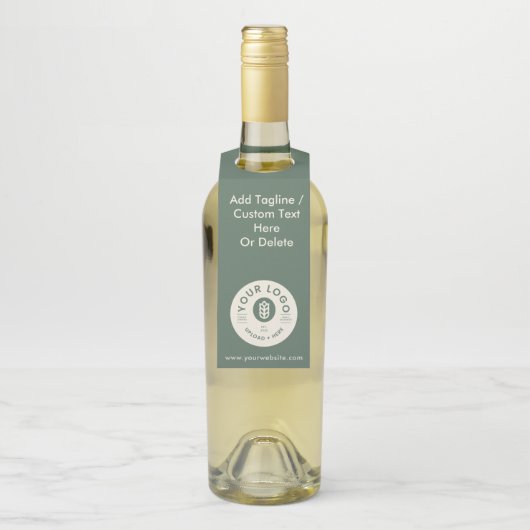 カスタマイズ可能な会社ロゴWebサイトSage Green ボトルネックタグ (ボトル)