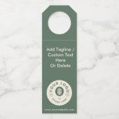 カスタマイズ可能な会社ロゴWebサイトSage Green ボトルネックタグ (正面)