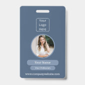 カスタマイズ可能な会社IDバッジ(QRコード付き) バッジ (正面)