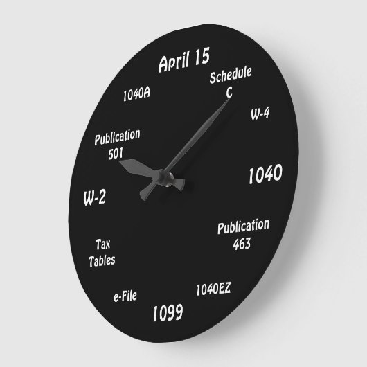 カスタマイズ可能な会計士の時計 – 税金時間時計 ラージ壁時計 (傾斜)