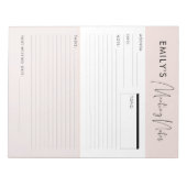 カスタマイズ可能な会議メモメモプランナーメモ ノートパッド (正面)