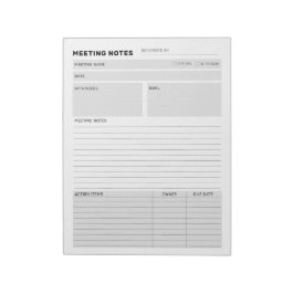 カスタマイズ可能な会議メモメモプランナーメモ ノートパッド