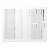 カスタマイズ可能な会議メモメモプランナーメモ ノートパッド (正面)