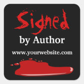 カスタマイズ可能な作家シールで署名された血液 スクエアシール (正面)