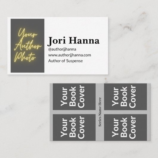 カスタマイズ可能な作家4冊のブック名刺 名刺 (正面/裏面)