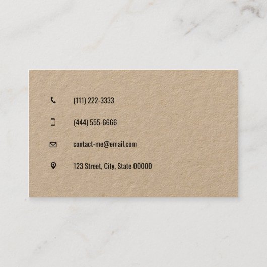 カスタマイズ可能な便利屋の家の修理 | ウェブサイトなし 名刺 (裏面)