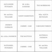 カスタマイズ可能な個々のゲスト名ラベル シール (正面)