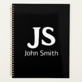 カスタマイズ可能な個人イニシャル プランナー手帳 (正面)