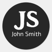 カスタマイズ可能な個人イニシャル ラウンドシール (正面)