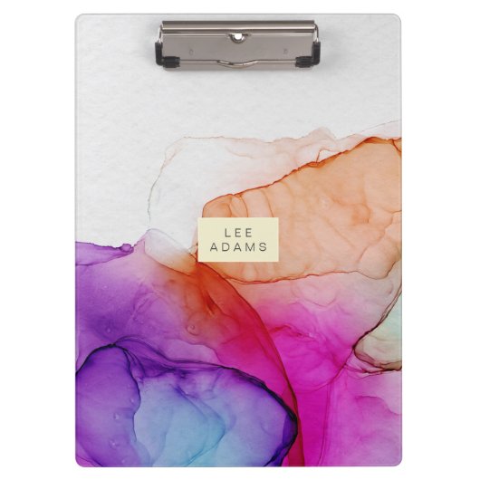 カスタマイズ可能な個人名のコンテンポラリーなデザイン クリップボード (正面)