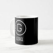 カスタマイズ可能な個人名のロゴ コーヒーマグカップ (正面左)