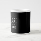 カスタマイズ可能な個人名のロゴ ジャンボコーヒーマグカップ (正面)