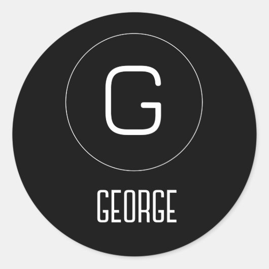 カスタマイズ可能な個人名のロゴ ラウンドシール (正面)