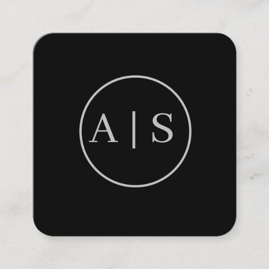 カスタマイズ可能な個人名 スクエア名刺 (正面)
