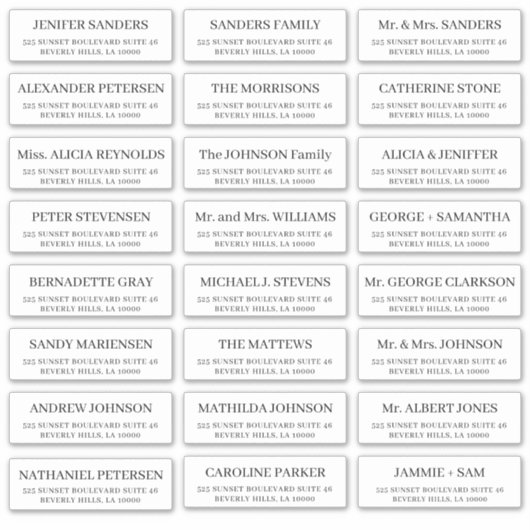 カスタマイズ可能な個別の郵便宛名ラベル シール (正面)