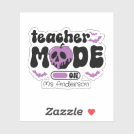 カスタマイズ可能な先生のハロウィン Teacher Mode On ステッカー シール