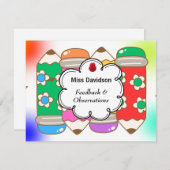 カスタマイズ可能な先生フィードバックの学生へのコメント ノートカード (正面/裏面)