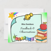 カスタマイズ可能な先生フィードバックの学生へのコメント ノートカード (正面)
