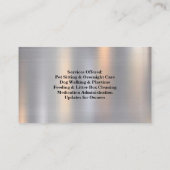 カスタマイズ可能な光沢のある金属テクスチャペットシッター 名刺 (裏面)