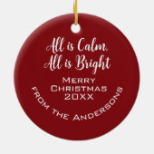 カスタマイズ可能な全て落ち着き、全て明るい水色 セラミックオーナメント (裏面)