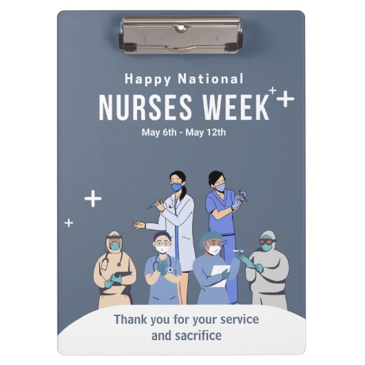 カスタマイズ可能な全国ナース週間 クリップボード (正面)