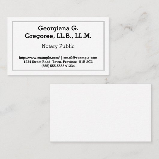 カスタマイズ可能な公証人の名刺 名刺 (正面/裏面)