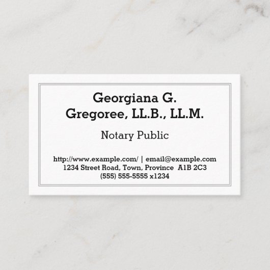 カスタマイズ可能な公証人の名刺 名刺 (正面)