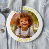 カスタマイズ可能な写真と名前の誕生日ボタン 缶バッジ (インサイチュ)