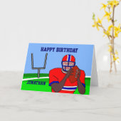 カスタマイズ可能な写真と名前サッカーグリッド鉄オウム カード (黄色い花)