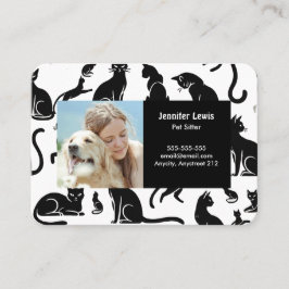 カスタマイズ可能な写真と名前ペットシッター 名刺