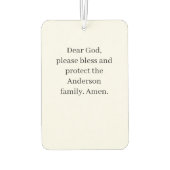 カスタマイズ可能な写真と祈りの言葉Air Freshener カーエアーフレッシュナー (裏面)