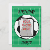 カスタマイズ可能な写真のサッカーボールのパーティの招待状 招待状 (正面)