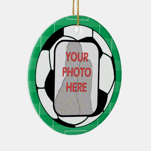 カスタマイズ可能な写真のサッカーボール賞 セラミックオーナメント (右)