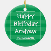 カスタマイズ可能な写真のサッカーボール賞 セラミックオーナメント (裏面)