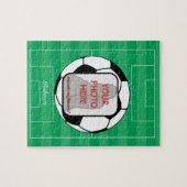 カスタマイズ可能な写真のサッカーボール ジグソーパズル (横)