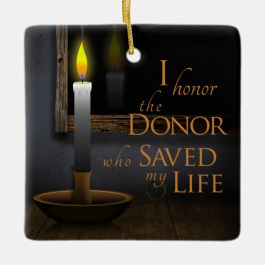 カスタマイズ可能な写真の名誉の私の臓器ドナー – 移植 セラミックオーナメント (正面)