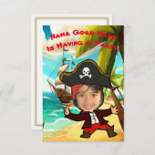 カスタマイズ可能な写真の海賊パーティの招待状 招待状 (正面/裏面)